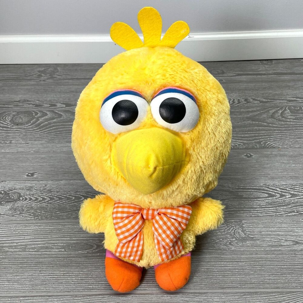 2010 Sesame Street Japan Furyu Big Bird 16in Plush Orange Bow Large Head NEW
